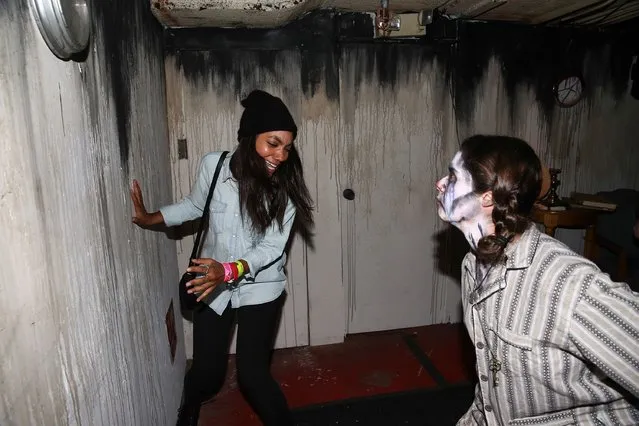 Lyndie Greenwood from FOX's Sleepy Hollow visited The Queen Mary's Dark Harbor and dared to voyage through the new and terrifying mazes filled with spirits from the haunted cruise liner's infamous past. (Photo by Imeh Akpanudosen/Getty Images for Queen Mary's Dark Harbor)
