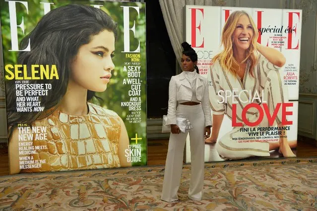 Janelle Monae attends a cocktail party hosted by the U.S. Ambassador to France and Monaco to celebrate ELLE U.S.'s 30th Anniversary & ELLE France's 70th Anniversary at Embassy Of The United States on October 6, 2015 in Paris, France. (Photo by Pascal Le Segretain/Getty Images for Elle)