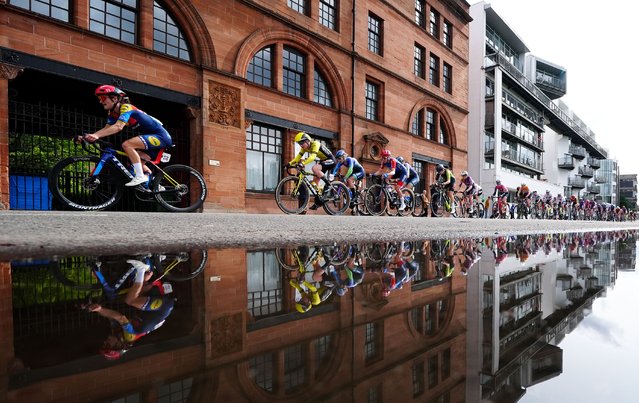 Riders at the rolling start in Glasgow's East End during stage four of the 2025 Lloyds Tour of Britain Women in Glasgow, UK on Sunday, June 8, 2025. (Photo by Jane Barlow/PA Images via Getty Images)