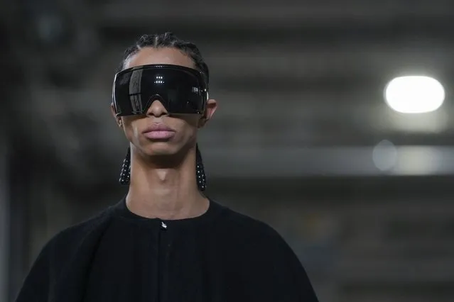 A model wears a creation as part of the Rick Owens menswear Fall-Winter 2023-24 collection presented in Paris, Thursday, January 19, 2023. (Photo by Thibault Camus/AP Photo)