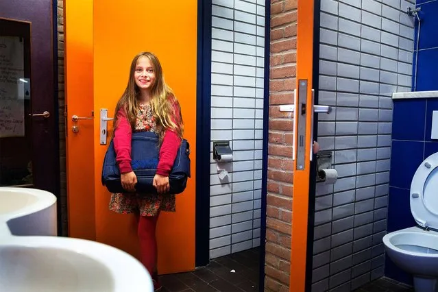 Belgium. Rosalie, 9, goes to school in Brussels. “At my school we have separate toilets for girls and boys on every floor. My classroom is on the 3rd floor. We have 22 toilets, which are shared between 230 pupils and 20 adults. The teachers at school let us go to the toilet whenever we need to”. (Photo by Tim Dirven/WSUP/Panos)