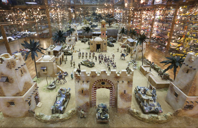 A general view shows Nabil Karam's largest collection of model cars and dioramas inside his museum in Zouk Mosbeh, north of Beirut, Lebanon November 16, 2016. Karam received on November 16, 2016, Guinness World Record certificates for the largest collection of model cars and the largest collection of dioramas, in celebration of the Guinness World Records Day. (Photo by Aziz Taher/Reuters)