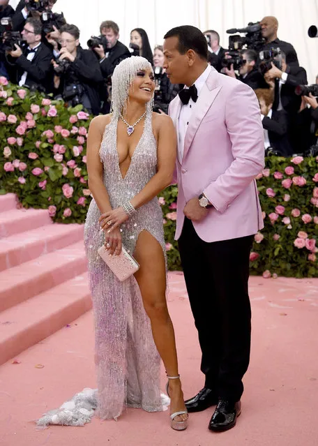 Jennifer Lopez, left, and Alex Rodriguez attend The Metropolitan Museum of Art's Costume Institute benefit gala celebrating the opening of the “Camp: Notes on Fashion” exhibition on Monday, May 6, 2019, in New York. (Photo by Evan Agostini/Invision/AP Photo)