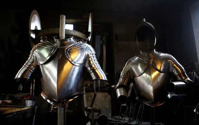 Suits of armour for the Vatican's Swiss Guards are pictured at a workshop in Molln, Austria, March 29, 2017. (Photo by Leonhard Foeger/Reuters)