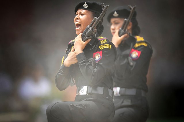 Assam Police women commandos take part in a parade during the country's Independence Day celebrations in Guwahati, India, Thursday, August 15, 2024. (Photo by Anupam Nath/AP Photo)