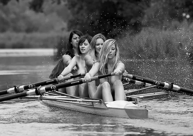 A Rowing Team who Bared All for a Charity Calendar. (Photo by 2014 Women's Naked Rowing Calendar)