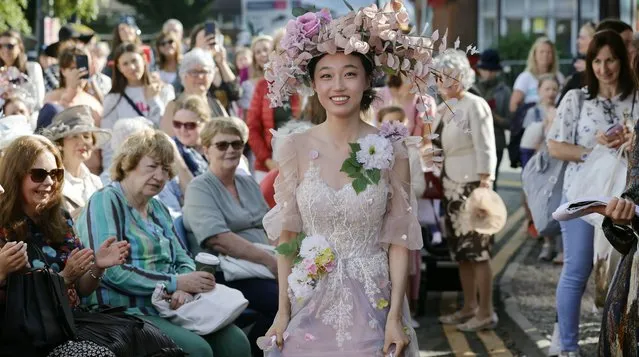 Tiffany Fei from Dalkey, Winner of the Best Dressed Competition during Ladies Day at the Dublin Horse Show 2022 in the RDS on August 18, 2022. (Photo by Alan Betson/The Irish Times)