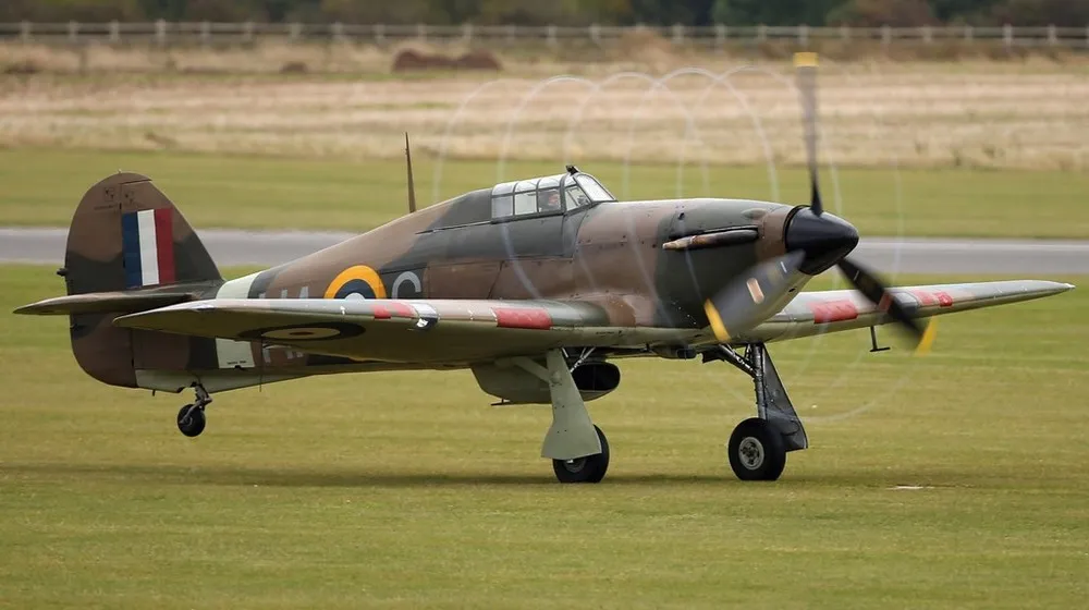 A Hawker Hurricane on Display Before it Goes Up for Auction at Bonhams