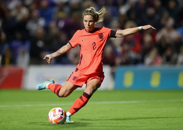 Rachel Daly of England in action during the International Friendly between England and Japan at Pinatar Arena on November 11, 2022 in Murcia, Spain. (Photo by Naomi Baker – The FA/The FA via Getty Images)