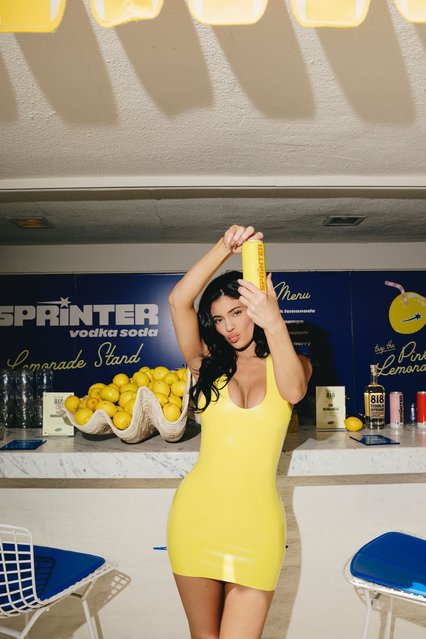 American media personality and socialite Kylie Jenner makes a surprise appearance at the Sprinter & REVOLVE Pool Party in the first decade of April 2025. (Photo by Sophie Sahara)