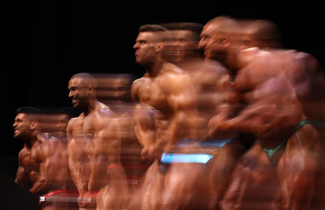 Competitors pose during the Melbourne Bodybuilding Championships at the Kingston Art Centre on April 13, 2024 in Melbourne, Australia. (Photo by Robert Cianflone/Getty Images)