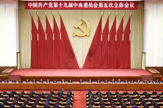 The fifth plenary session of the 19th Central Committee of the Communist Party of China (CPC) is held in Beijing, capital of China, from October 26 to 29, 2020. (Photo by Liu Bin/Xinhua News Agency)