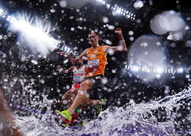 Germany's Niklas Buchholz in action during the Men's 3000m Steeplechase Round 1 heats on September 13, 2025. (Photo by Aleksandra Szmigiel/Reuters)