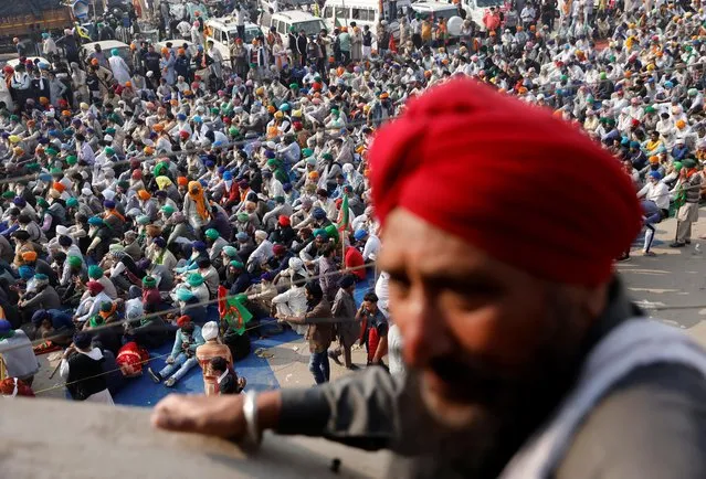 Farmers attend a protest against the newly passed farm bills at Singhu border near Delhi, India, December 3, 2020. (Photo by Danish Siddiqui/Reuters)