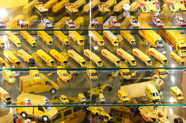 Miniature DHL vehicles are displayed inside Nabil Karam's museum in Zouk Mosbeh, north of Beirut, Lebanon November 16, 2016. (Photo by Aziz Taher/Reuters)