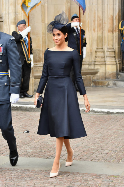 Meghan, Duchess of Sussex attends as members of the Royal Family attend events to mark the centenary of the RAF on July 10, 2018 in London, England. (Photo by Jeff Spicer/Getty Images)