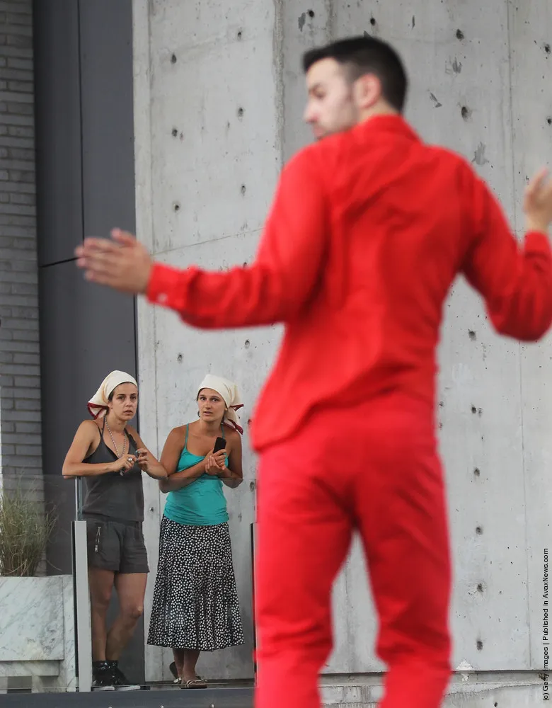 Dance Troupe Performs On New York City's High Line Park