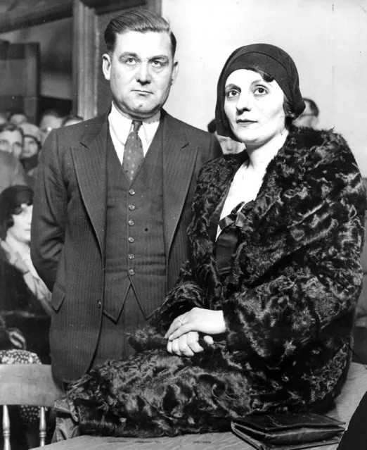 George (Bugsy) Moran, Chicago gangster, on trial at Waukegan, Illinois on December 11, 1930. Charged with vagrancy, he is being named one of Chicago's “Public Enemies”. Vehemently denied in court the charges, and declared himself a business man. His wife was with him in court and was twice in tears during the arguments. (Photo by NY Daily News Archive via Getty Images)