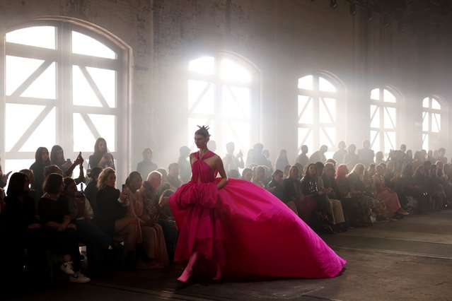 A model walks the runway during the Yousef Akbar show during Afterpay Australian Fashion Week 2023 at Carriageworks on May 15, 2023 in Sydney, Australia. (Photo by Mark Nolan/Getty Images for AAFW)