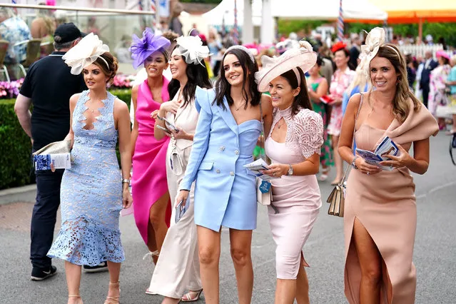 Racegoers arrive during day two of the Ebor Festival at York Racecourse on Thursday, August 18, 2022. (Photo by Mike Egerton/PA Images via Getty Images)