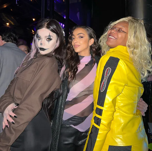 A ghoulish American actress Hailee Steinfeld, with (left to right) fellow artists Alissia and Rae Khalil, celebrated Halloween on Saturday night, October 29, 2022 at the opening of Starchild Rooftop Bar & Lounge at CIVILIAN Hotel in New York City. (Photo by Israel Ramos/@israelshoots)