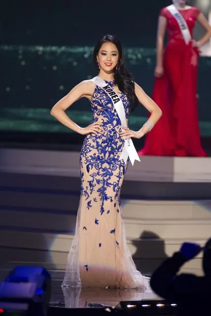Yoo Yebin, Miss Korea 2014 competes on stage in her evening gown during the Miss Universe Preliminary Show in Miami, Florida in this January 21, 2015 handout photo. (Photo by Reuters/Miss Universe Organization)