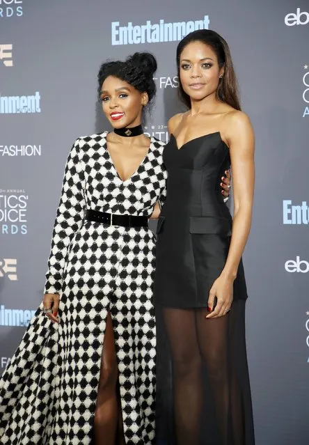 Actors Janelle Monae and Naomie Harris pose backstage during the 22nd Annual Critics' Choice Awards in Santa Monica, California, U.S., December 11, 2016. (Photo by Danny Moloshok/Reuters)