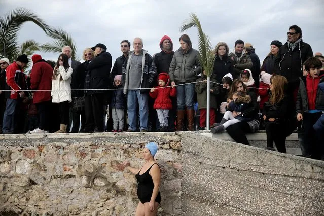 Orthodox faithful attend Epiphany day celebrations in the southern suburb of Faliro in Athens, Greece January 6, 2017. (Photo by Alkis Konstantinidis/Reuters)