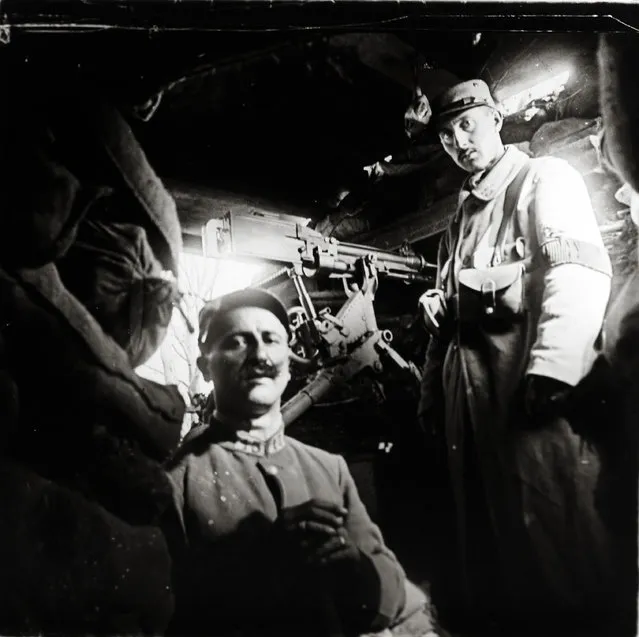 An undated archive picture shows a shelter for machine gunners in a French trench at Apremont-la-Foret, eastern France. (Photo by Collection Odette Carrez/Reuters)