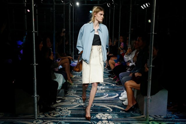 A model presents a creation from the Prada Fall-Winter 2025/2026 collection during the Milan Fashion Week, in Italy, on February 27, 2025. (Photo by Alessandro Garofalo/Reuters)