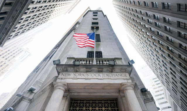 The entrance to the New York Stock Exchange in New York, New York, USA, 17 November 2022. (Photo by Justin Lane/EPA/EFE)