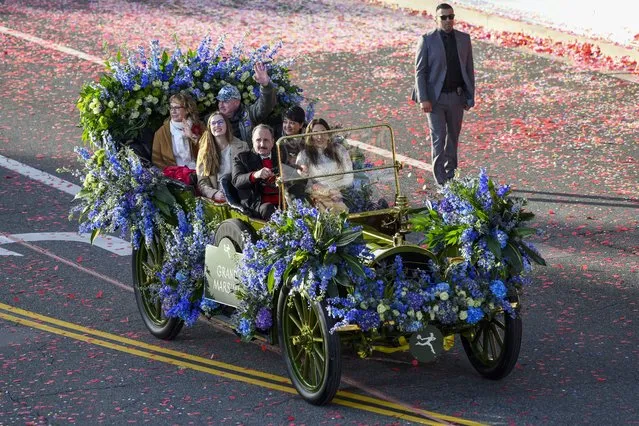 Rose Parade Grand Marshal Gabby Giffords and husband Mark Kelly participate in the 134th Rose Parade Presented by Honda on January 02, 2023 in Pasadena, California. (Photo by Jerod Harris/Getty Images)