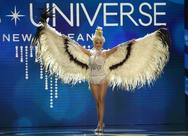 Miss Seychelles, Gabriella Gonthier walks onstage during The 71st Miss Universe Competition National Costume Show at New Orleans Morial Convention Center on January 11, 2023 in New Orleans, Louisiana. (Photo by Josh Brasted/Getty Images)