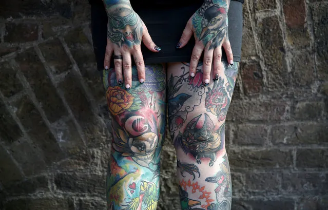 A tattoo enthusiast poses at the International London Tattoo Convention in London, Britain September 23, 2016. (Photo by Neil Hall/Reuters)