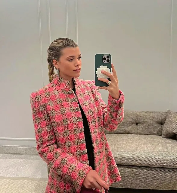 American social media personality, model and fashion designer Sofia Richie in the last decade of January 2023 looks professional in pink. (Photo by sofiarichie/Instagram)