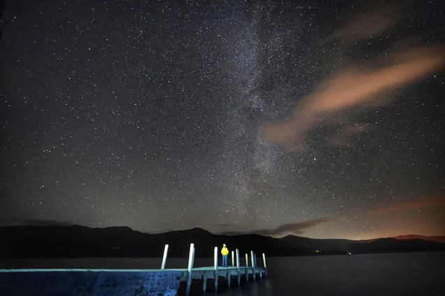 The Milky Way seen above Derwentwater in the Lake District. England on September 26, 2020. (Photo by Owen Humphreys/PA Images via Getty Images)
