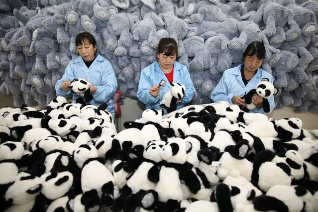 Employees of a company produce toys for export to the European and American markets. Lianyungang City, Jiangsu Province, China, October 29, 2020. (Photo by Costfoto/Barcroft Media via Getty Images)