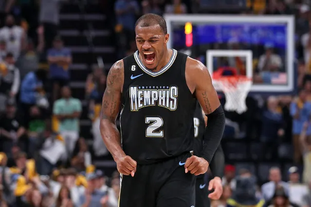 Xavier Tillman #2 of the Memphis Grizzlies reacts during the second half against the Los Angeles Lakers of Game Two of the Western Conference First Round Playoffs at FedExForum on April 16, 2023 in Memphis, Tennessee.  (Photo by Justin Ford/Getty Images)