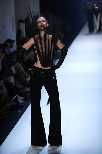 A model wears a creation for Jean-Paul Gaultier Haute Couture Fall-Winter 2018/2019 fashion collection Wednesday, July 4, 2018 in Paris. (Photo by Francois Mori/AP Photo)