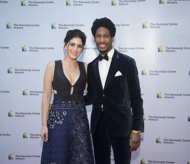 Pianist Jon Batiste and Suleika Jaouad arrive at the State Department for the Kennedy Center Honors State Department Dinner on Saturday, December 1, 2018, in Washington. (Photo by Kevin Wolf/AP Photo)