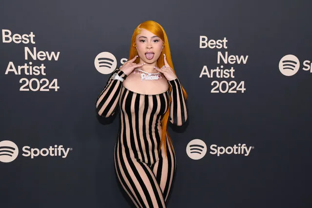 American rapper Ice Spice attends Spotify's 2024 Best New Artist Party at Paramount Studios on February 01, 2024 in Los Angeles, California. (Photo by Phillip Faraone/Getty Images for Spotify)