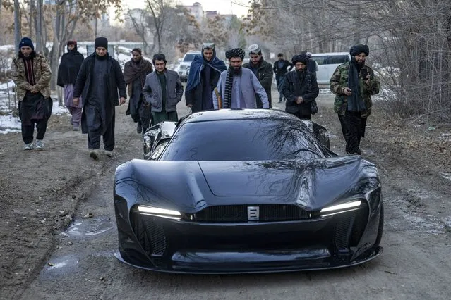 A first Afghan made sports car is seen outside the Entop car studio in Kabul, Afghanistan, Friday, January 13, 2023. (Photo by Ebrahim Noroozi/AP Photo)