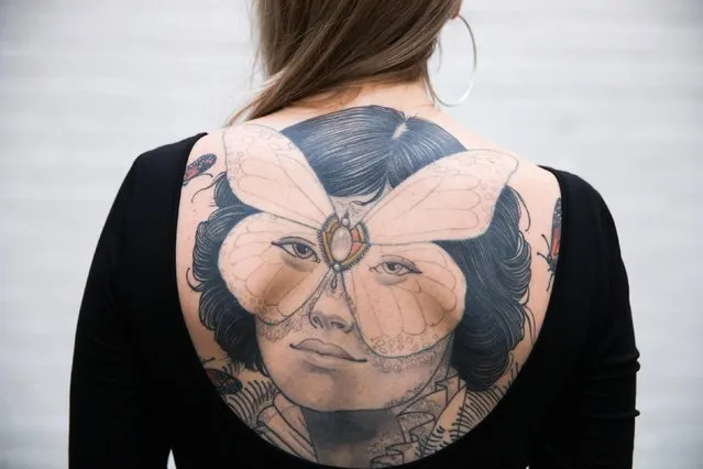 Alice Snape, 33, poses for a photograph at the 2017 Tattoo Collective event at the Old Truman Brewery in London, England on February 17, 2017. (Photo by South West News Service)