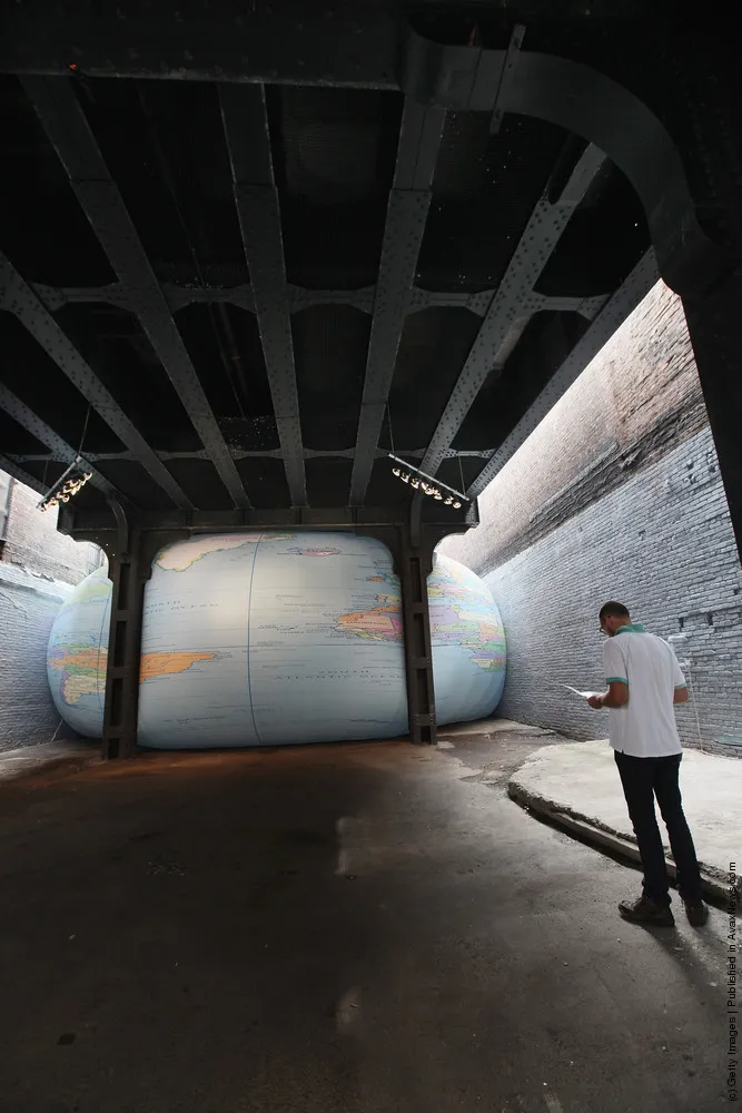 David Byrne's Large Inflatable Globe Sound Installation On Display In Manhattan