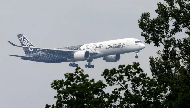 An Airbus A350 is pictured at the ILA Berlin Air Show in Schoenefeld, south of Berlin, Germany, May 31, 2016. (Photo by Fabrizio Bensch/Reuters)
