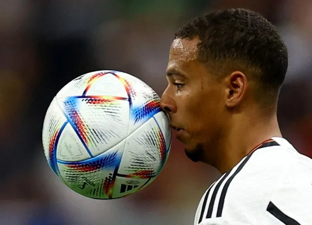 Thilo Kehrer of Germany during the FIFA World Cup Qatar 2022 group E match between Spain and Germany at Al Bayt Stadium on November 27, 2022 in Al Khor, Qatar. (Photo by Kai Pfaffenbach/Reuters)