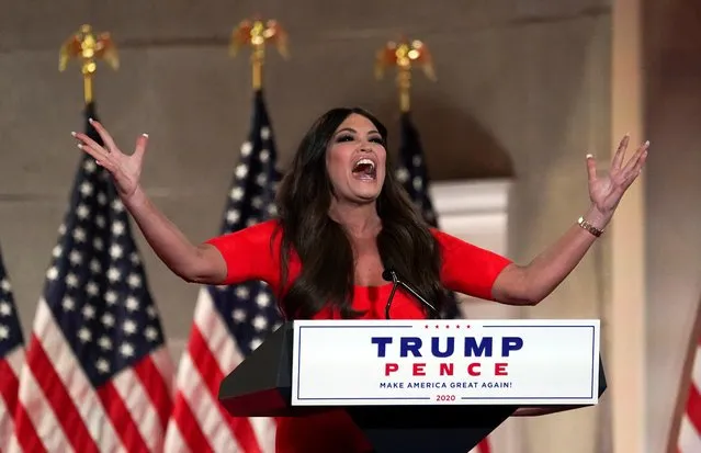 Kimberly Guilfoyle, the National Chair of the “Trump Victory Finance Committee” and girlfriend of Donald Trump Jr., delivers a pre-recorded speech to the largely virtual 2020 Republican National Convention from Washington, U.S., August 24, 2020. (Photo by Kevin Lamarque/Reuters)