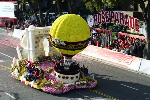 City of Alhambra's “Together we Rise” float participates in the 134th Rose Parade Presented by Honda on January 02, 2023 in Pasadena, California. (Photo by Jerod Harris/Getty Images)