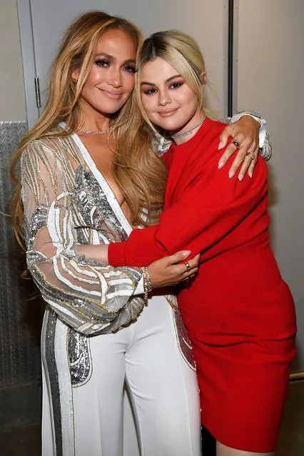 In this image released on May 2, Jennifer Lopez and Selena Gomez attend Global Citizen VAX LIVE: The Concert To Reunite The World at SoFi Stadium in Inglewood, California. Global Citizen VAX LIVE: The Concert To Reunite The World will be broadcast on May 8, 2021. (Photo by Kevin Mazur/Getty Images for Global Citizen VAX LIVE)