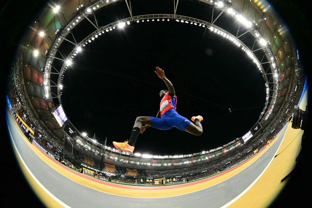 Cuba's Lazaro Martinez competes in the men's triple jump final during the World Athletics Championships at the National Athletics Centre in Budapest on August 21, 2023. (Photo by Ben Stansall/AFP Photo)